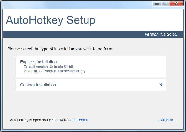 AutoHotkey(热键脚本语言) V1.1.24.05 绿色版