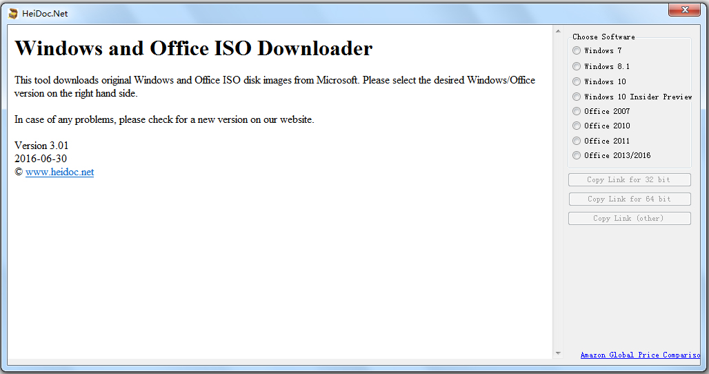 HeiDoc.net(Windows和Office ISO下载器) V3.0.1 英文绿色版