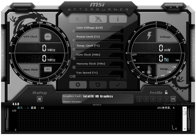 MSI Afterburner(微星显卡超频软件) V4.5.0.12819 中文版